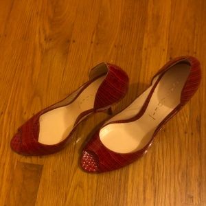 Authentic Casadei, Peep Toe Plump, Fragola, size 8 1/2